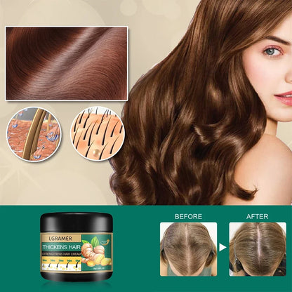 Ginger Hair Cream - Deep Cleansing Scalp Care Formula for Hair Growth Support, Follicle Stimulation & Smooth Hair Repair
