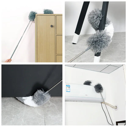 Electrostatic Chenille Duster - Retractable Long Pole Cleaning Tool for Windows & Home Dust Removal