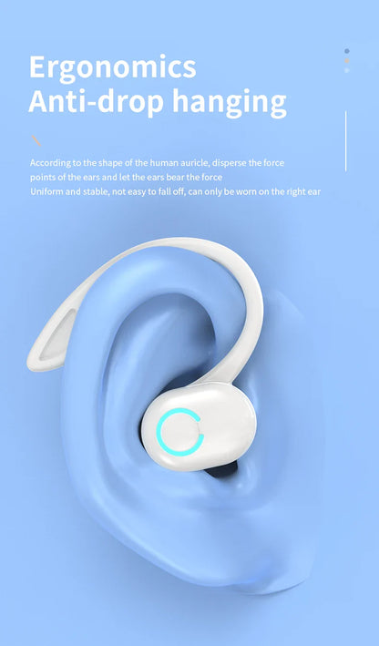 Wireless Bluetooth Earphones – HiFi Bass Ear-Hook Earbuds with HD Mic, Noise Cancelling, Waterproof Sports Gaming Headset