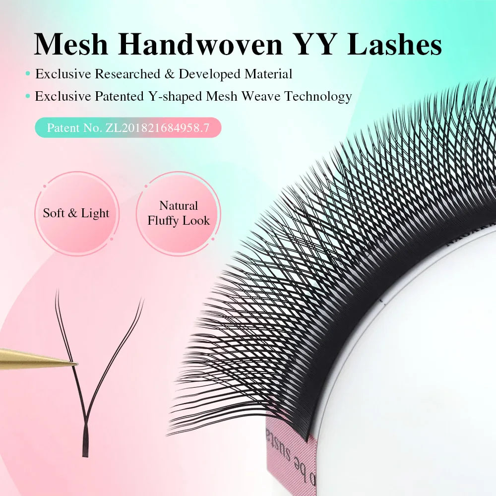 NAGARAKU YY-Shape Eyelash Extensions – Double & Triple Split Tips, Interlaced Root Lashes