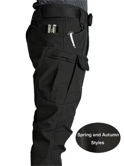 Men's Multi-Pocket Cargo Pants - Stretchy Breathable Outdoor Casual Trousers with Regular Fit Design