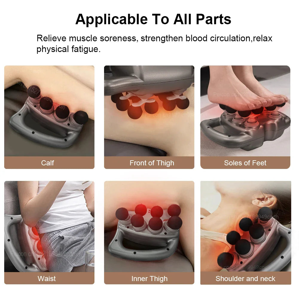 Fascia Gun Muscle Massager | 16-Head High Frequency Neck, Shoulder & Waist Massage Machine – Professional Fascia Massage Gun