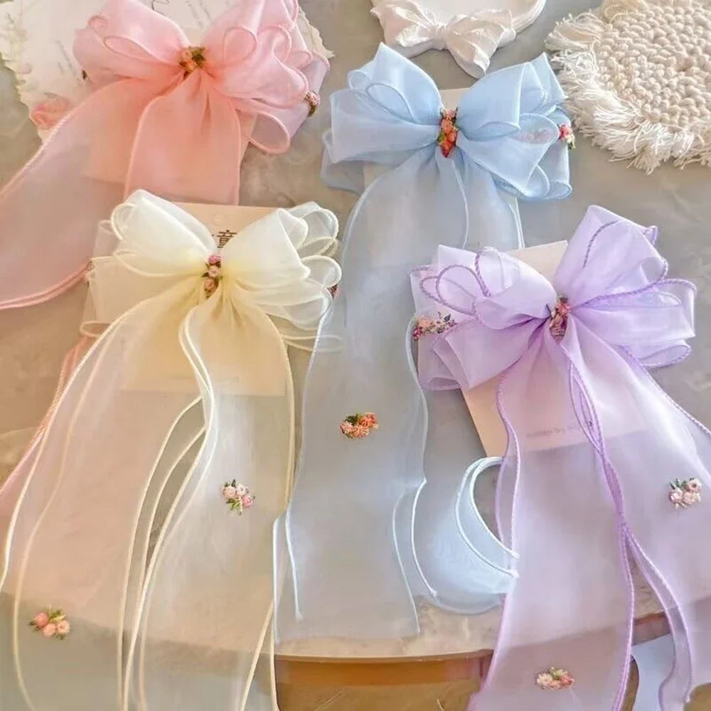 Kids Floral Braided Hair Clip - Princess Embroidered Hair Accessory for Girls’ Ponytail & Stylish Hairstyles