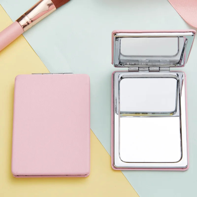 Mini Folding Pocket Makeup Mirror - Portable Travel Vanity Compact Mirror for Handbag & Daily Beauty