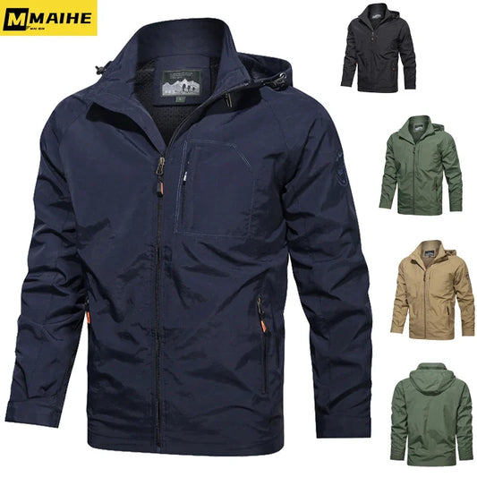 Men’s Outdoor Hiking Jacket - Breathable Waterproof Windbreaker for Camping, Trekking and Travel
