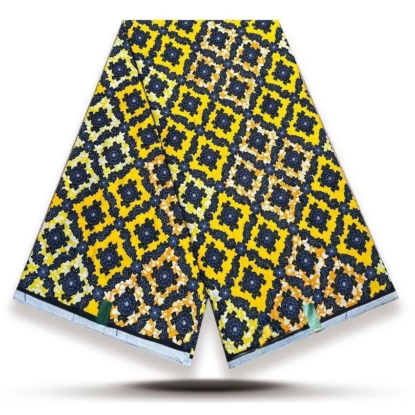 Original African Wax Print Fabric - 6 Yards Soft 100% Cotton Nigerian Ankara Pagne Batik Material