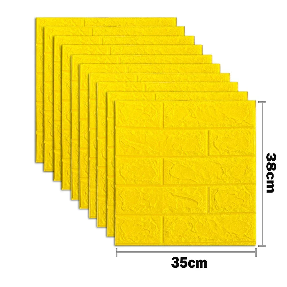 10pcs 3D Foam Wall Stickers – Self-Adhesive Waterproof Peel-and-Stick Brick Wallpaper for Interior Decoration