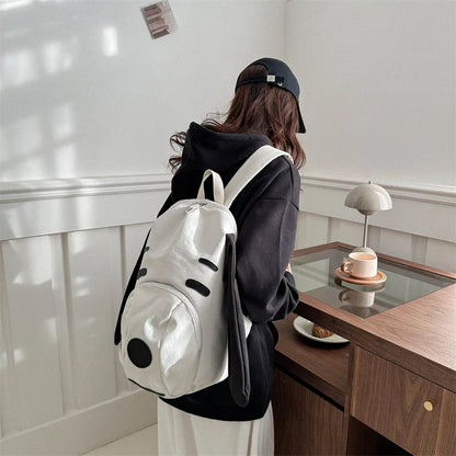 Cute Dog Canvas Backpack 2025 — Korean-Style Portable Student Travel Bookbag