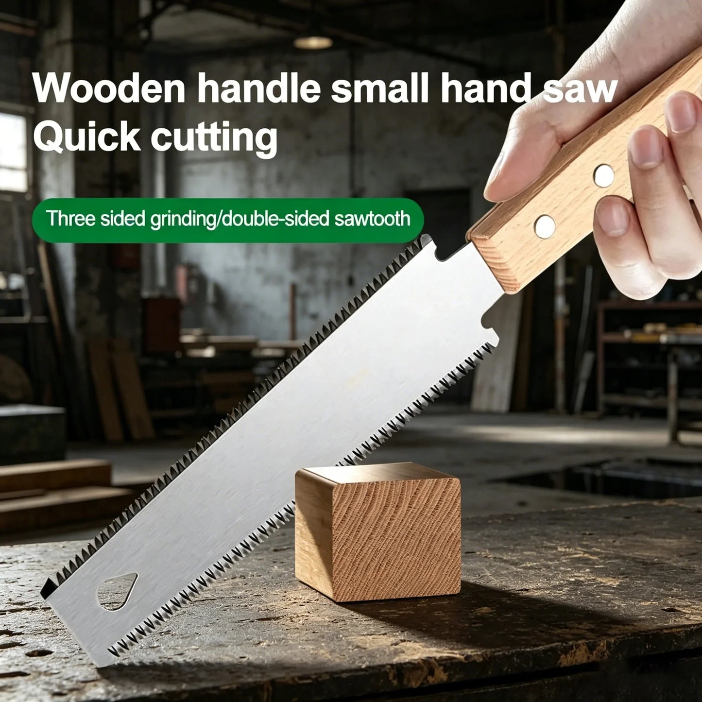 Hand Saw - SK5 Steel Fine-Tooth Woodworking Saw with Flexible Single/Double-Sided Blade
