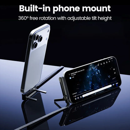 65W 2-in-1 USB-A to USB-C Cable - Fast Charging Foldable Phone Holder with Built-In Desk Stand