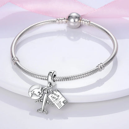 MULA Silver Plated Dangle Charms for Snake Chain Bracelet - DIY Women’s Jewelry Making Gift