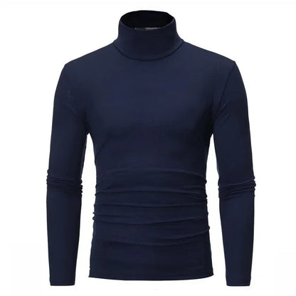 Men's Thin Turtleneck Sweater - Spring Autumn Knitted Warm Pullover Full Color Casual Top