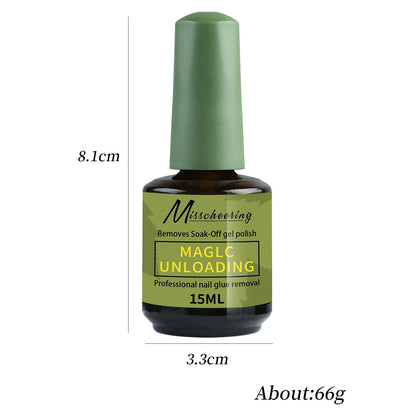 Misscheering 15ml Magic Nail Gel Remover - Fast UV Soak Off Polish Cleaner for Semi-Permanent Manicure