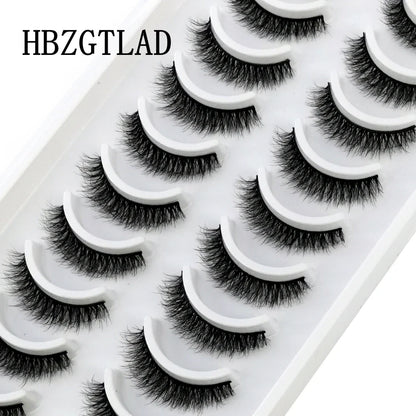 HBZGTLAD 10 Pairs 3D Faux Mink False Eyelashes – Natural Long Look Short Mink Lash Extensions for Makeup & Beauty