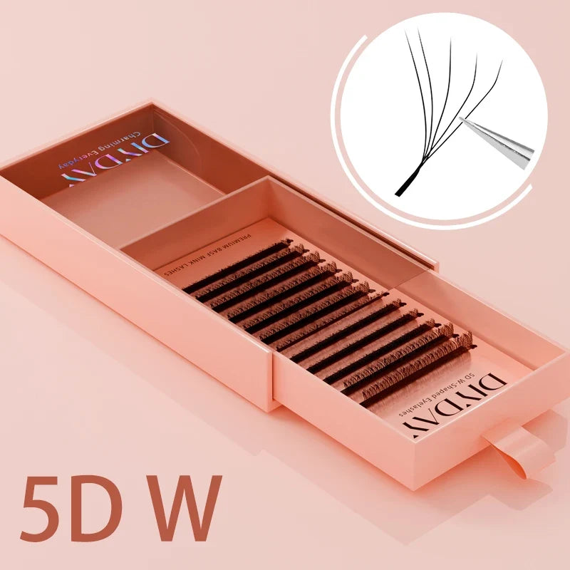 DIYDAY W Shape Eyelash Extensions - 3D-8D Blooming Volume Premade Fan Lashes for Natural Soft Eye Makeup Look