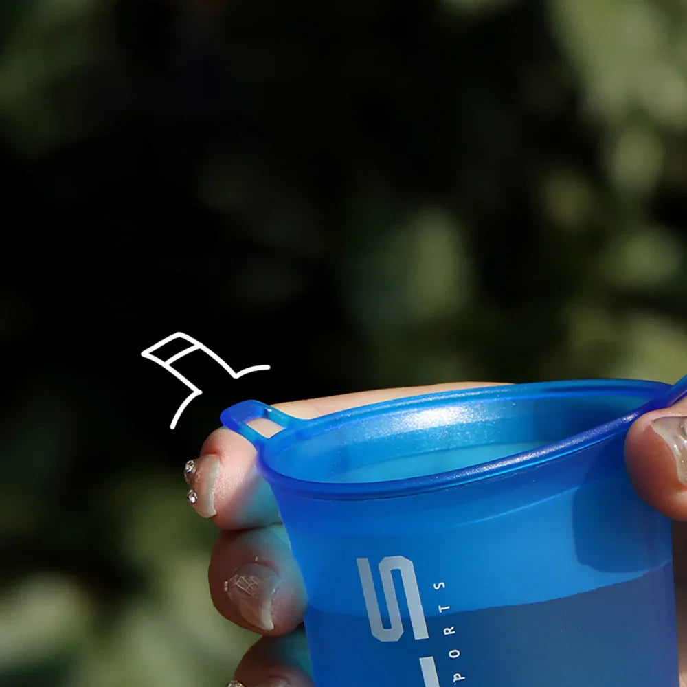 200ml Foldable Sports Water Cup — Lightweight, Portable Soft Cup for Marathon, Running & Cross-Country Activities