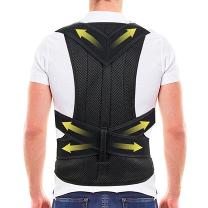 Adjustable Back Brace Posture Corrector Belt – Lumbar & Shoulder Support for Men & Women to Improve Scoliosis