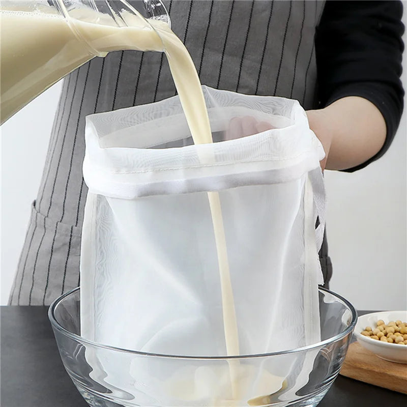 Nylon Filter Bags - Reusable Food Strainer Net for Tea, Milk, Cheese & Kitchen Use
