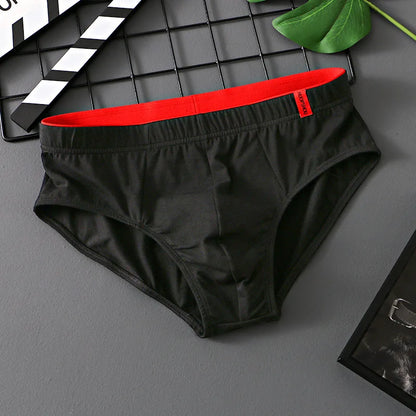 Men’s Cotton Briefs with Convex Pouch – Low Rise Breathable Solid Color Underwear (1/3PCS Pack) Comfortable Youth Fit