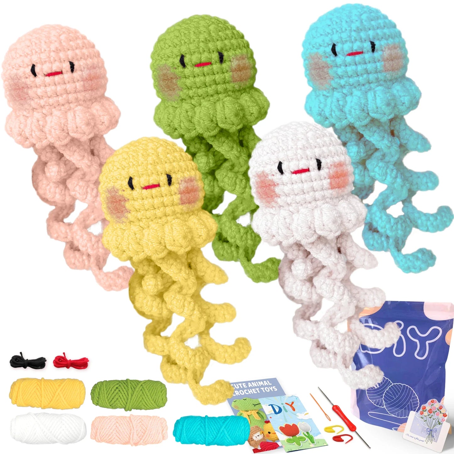 Animal Crochet Kit for Beginners - DIY Starter Set with Step-by-Step Knitting & Craft Supplies