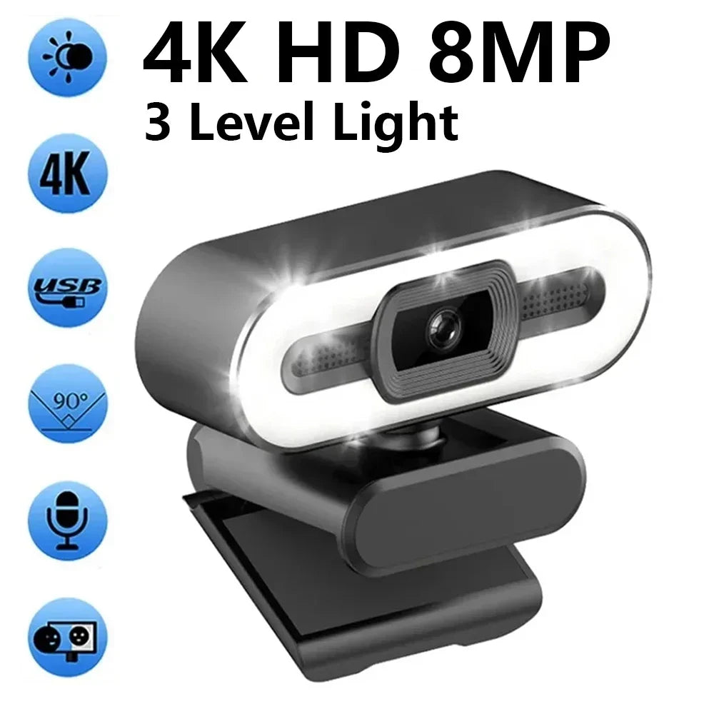 Portable Full HD Webcam | 1080P/2K/4K Auto Focus with Microphone for PC, Laptop & Live Streaming