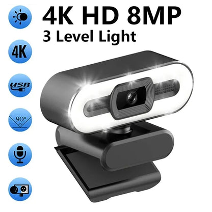Portable Full HD Webcam | 1080P/2K/4K Auto Focus with Microphone for PC, Laptop & Live Streaming