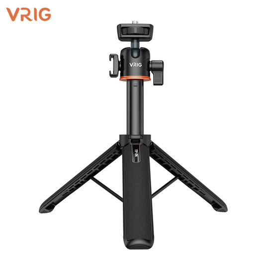 VRIG TP-08 TP-06 Tripod Stand Selfie Stick – Aluminum Alloy with 1/4 Inch Screw, Cold Shoe Mount & 360° Rotation, 1.5kg Load Capacity