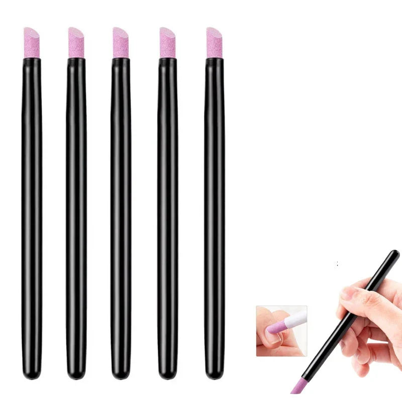1/5Pcs Nail Art Quartz Grinding Pen - Cuticle Remover Tool for Gel Polish Manicure & Nail Care