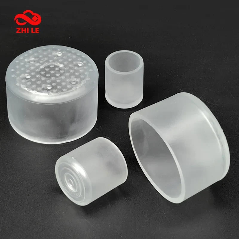 Transparent Silicone Furniture Leg Protectors - Round Chair & Table Foot Covers for Scratch Prevention