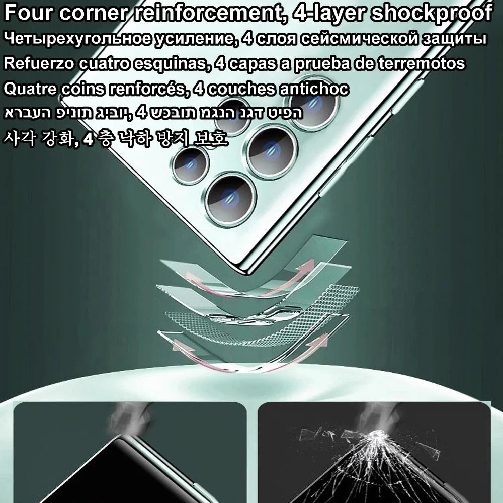 MagSafe Magnetic Plated Phone Case - 4K Glass Full Camera Protection Cover for Samsung Galaxy S24 Ultra S23 FE S22 Plus S21 Series