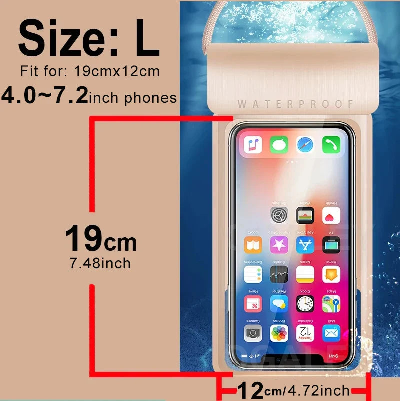 IPX8 Universal Waterproof Phone Pouch – Dry Bag Case for iPhone 16/17 Pro Max, Xiaomi, Samsung