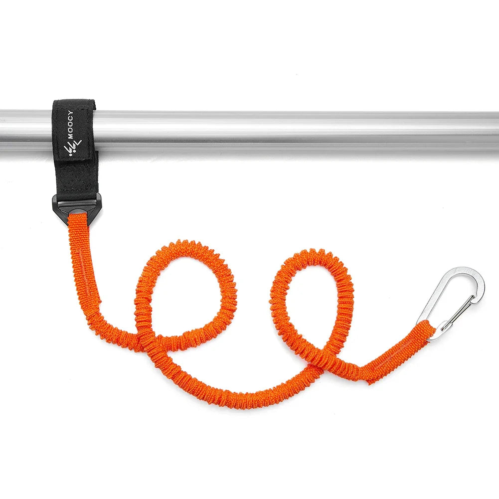 Elastic Kayak Paddle Leash – Adjustable Coiled Lanyard with Safety Hook for Fishing Rod, Pole & Rowing Boat Accessories