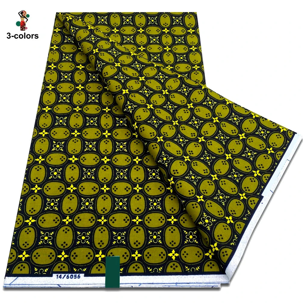 Newest African Ankara Wax Fabric - 100% Cotton Soft Dutch Hollandais Pagne Print for Dresses & Sewing