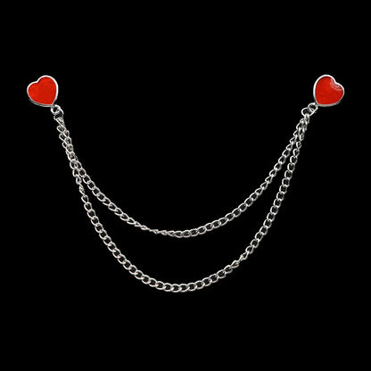 Fashion Gentleman Tassel Brooch – Men’s Suit & Shirt Lapel Pin with Chain, Pearl & Star for Wedding or Party