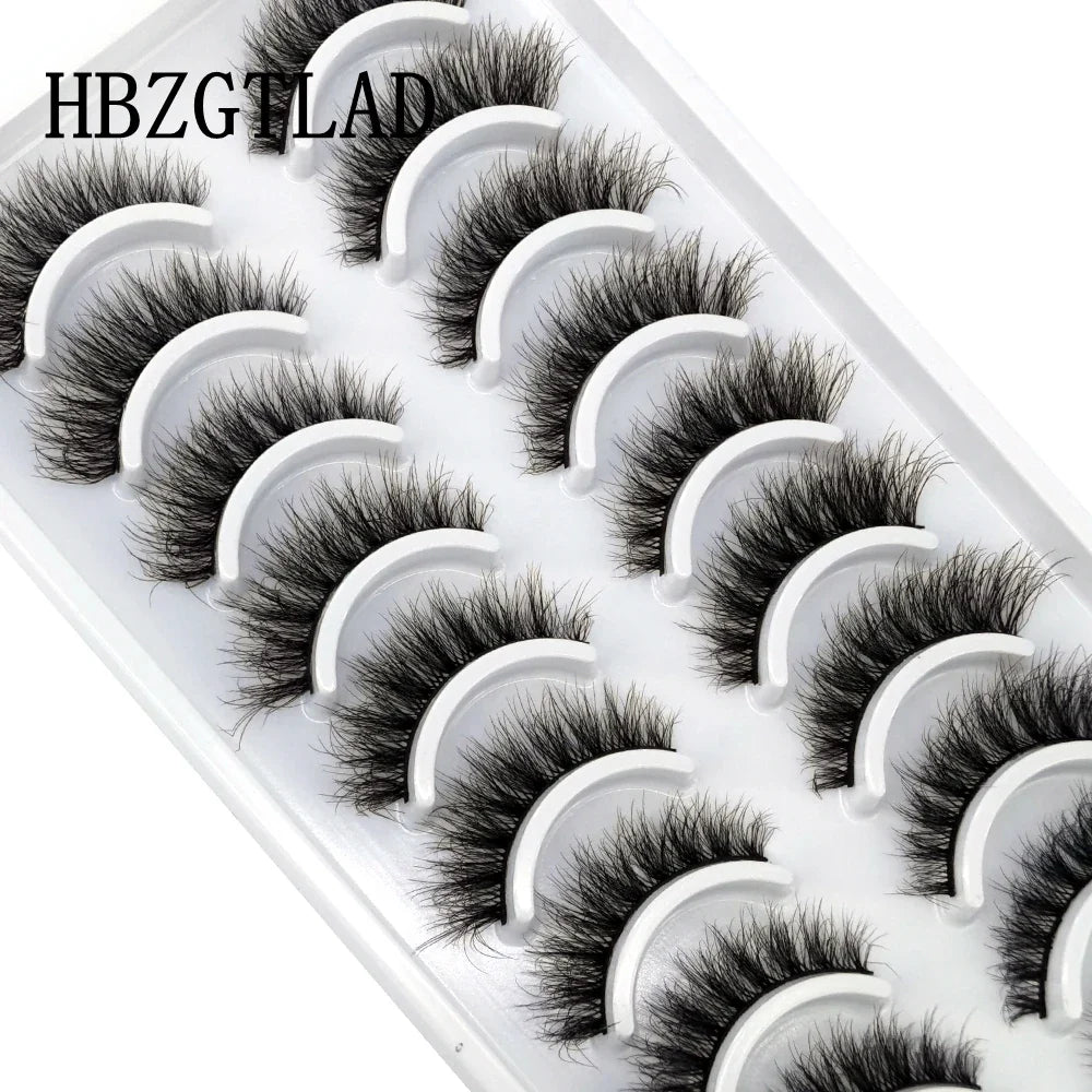 HBZGTLAD 10 Pairs 3D Faux Mink False Eyelashes – Natural Long Look Short Mink Lash Extensions for Makeup & Beauty