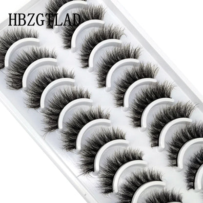 HBZGTLAD 10 Pairs 3D Faux Mink False Eyelashes – Natural Long Look Short Mink Lash Extensions for Makeup & Beauty