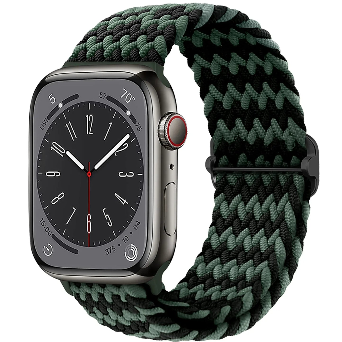 Braided Solo Loop Apple Watch Band – Stretch Nylon Bracelet Strap for Series SE, 6–11 & Ultra 2 (40mm–49mm) Adjustable Correa
