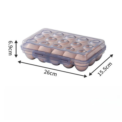 Stackable Egg Storage Box - 6/15/24 Grid Anti-Collision Egg Holder with Durable Multi-Layer Refrigerator Organizer