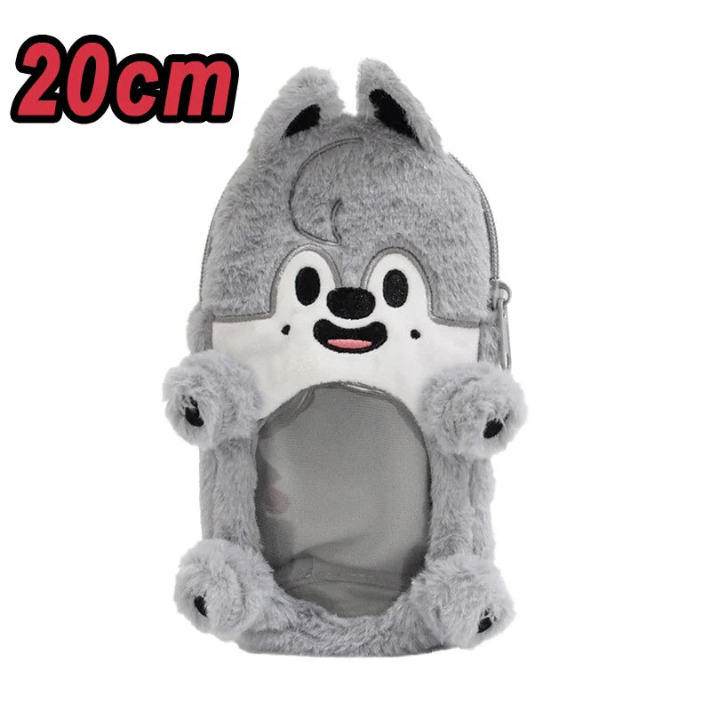310style Skzoo Plush Pencil Case – Kawaii Kpop Stray Wolf Stuffed Animal Toy, Cartoon Plush Doll for Kids Gift