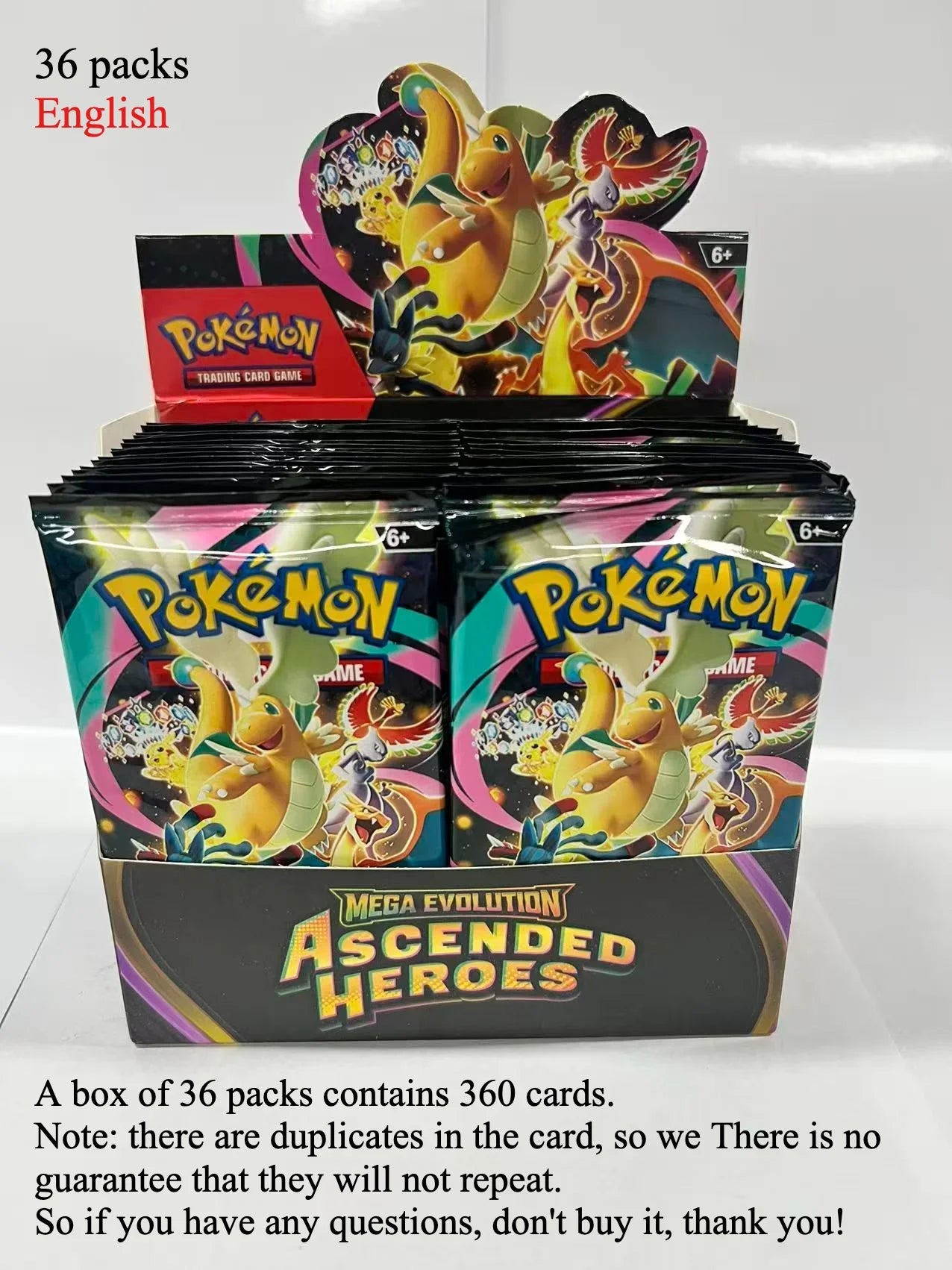 Pokemon TCG Mega Evolution Booster Box - English Trading Cards Phantasmal Flames Ascended Heroes Pack Set