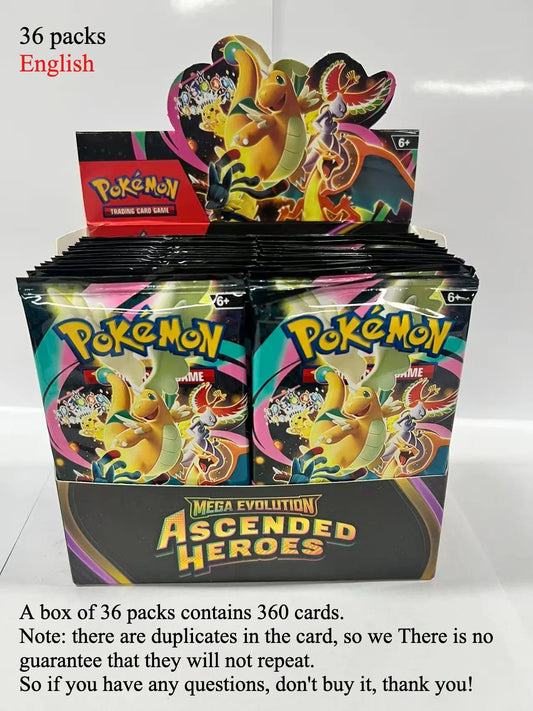 Pokemon TCG Mega Evolution Booster Box - English Trading Cards Phantasmal Flames Ascended Heroes Pack Set
