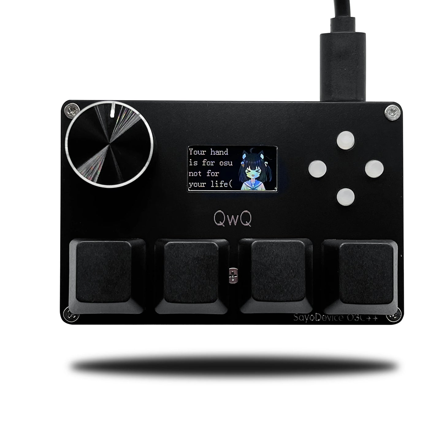 SayoDevice O3C++ OSU Keyboard | 4+4 Keys with OUTEMU Magnetic Pink Switches, Rapid Trigger, Knob & Screen, Copy Shortcut