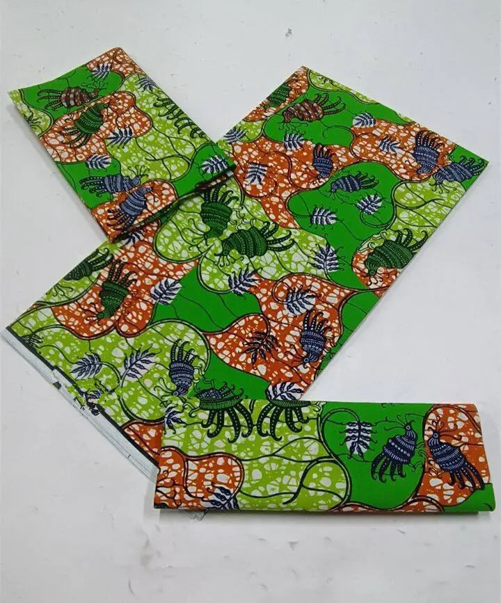 100% Cotton Ankara Fabric - High Quality African Print Batik Real Wax Pagne 6 Yards for Stylish Sewing