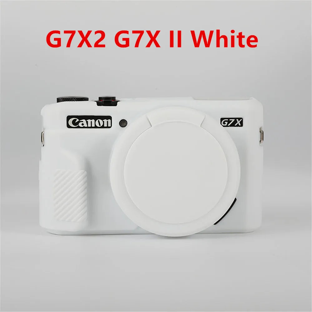Canon G7X Silicone Camera Case - Soft Rubber Shockproof Body Cover with Lens Cap for G7X Mark II III G7XII G7X2 G7XIII G7X3