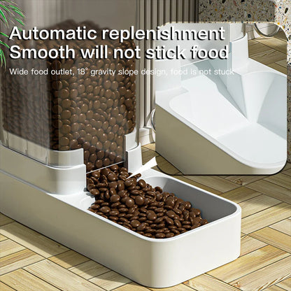 Cat & Dog Automatic Feeder with Water Dispenser – Gravity Food Storage Container
