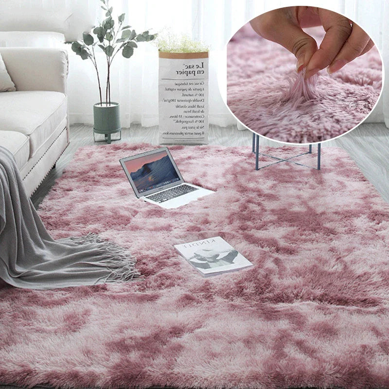 Gray Plush Velvet Area Rug – Soft Fluffy Anti-Slip Carpet for Living Room, Bedroom, Kids Room & Home Decor