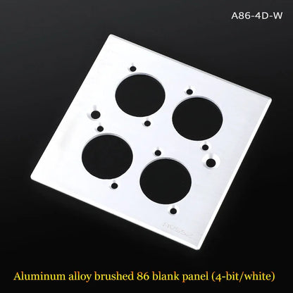 86 Panel Power Box Module - D Type 1/2/3/4 Hole Brushed Matte Blank Plate for XLR HDMI USB BNC VGA RJ45 Connections