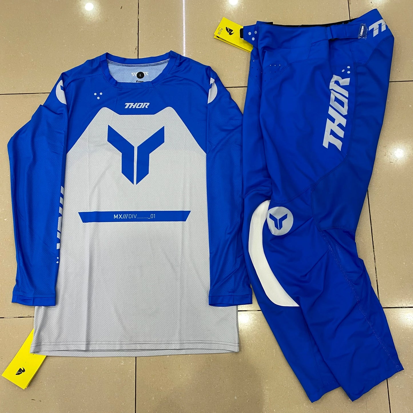 Thor 2026 Motorcycle Riding Set - Bleach Black Camo Off-Road Racing Gear Long Sleeve Jersey and Pants