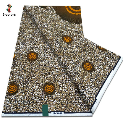 African Real Wax Print Fabric - 100% Cotton Soft Ankara Pagne Material for Dresses