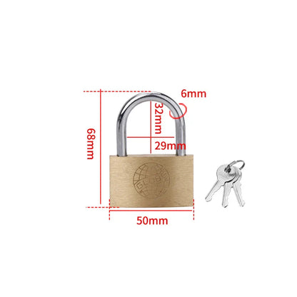 Copper Padlock Small Locks – Luggage, Case, Locker Security with 3 Keys (20mm-50mm) for Home & Hardware Use